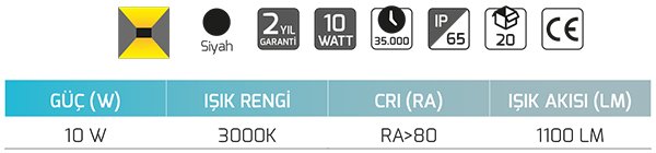 Goya Gy 6237 10 Watt Ledli Duvar Aplik